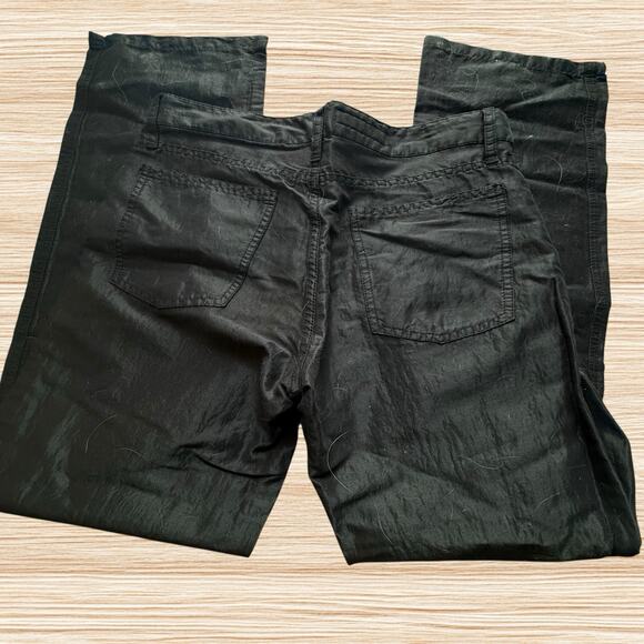 Zara NEW Black Wide Leg Jeans Sz 6/30 Womens Cotton Waxed or Silky Wash Unique - Picture 5 of 9